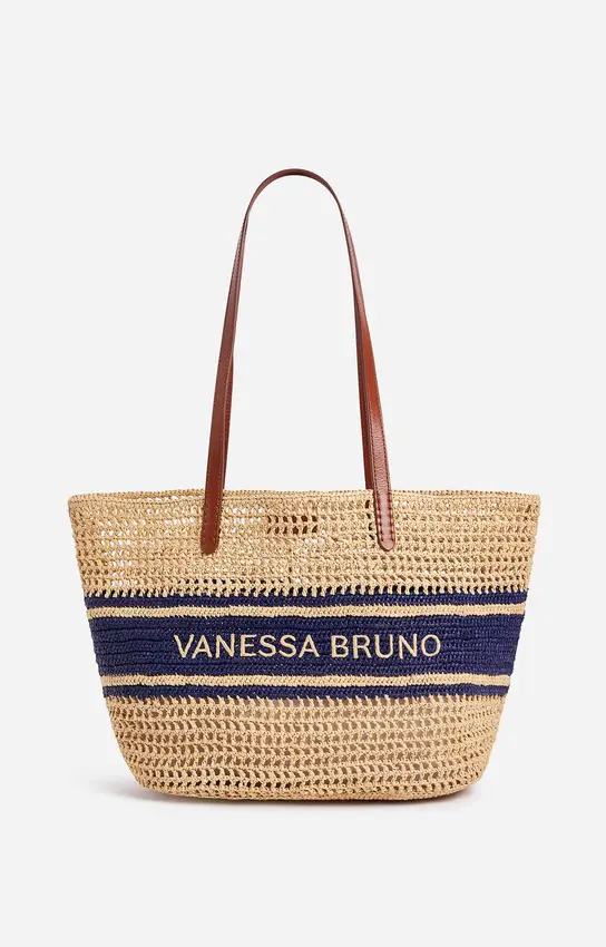 Panier en raphia marine