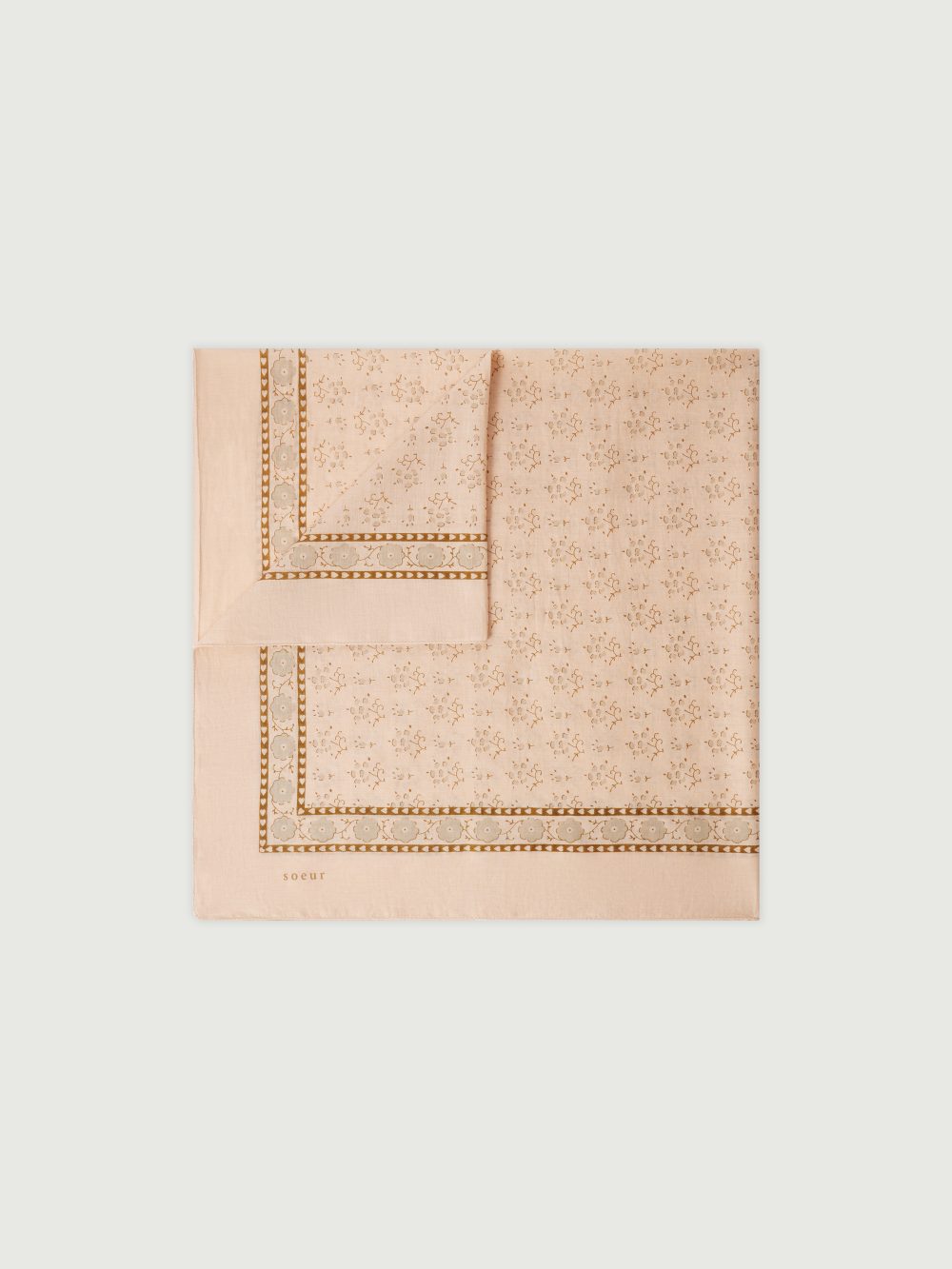 Foulard rose/beige