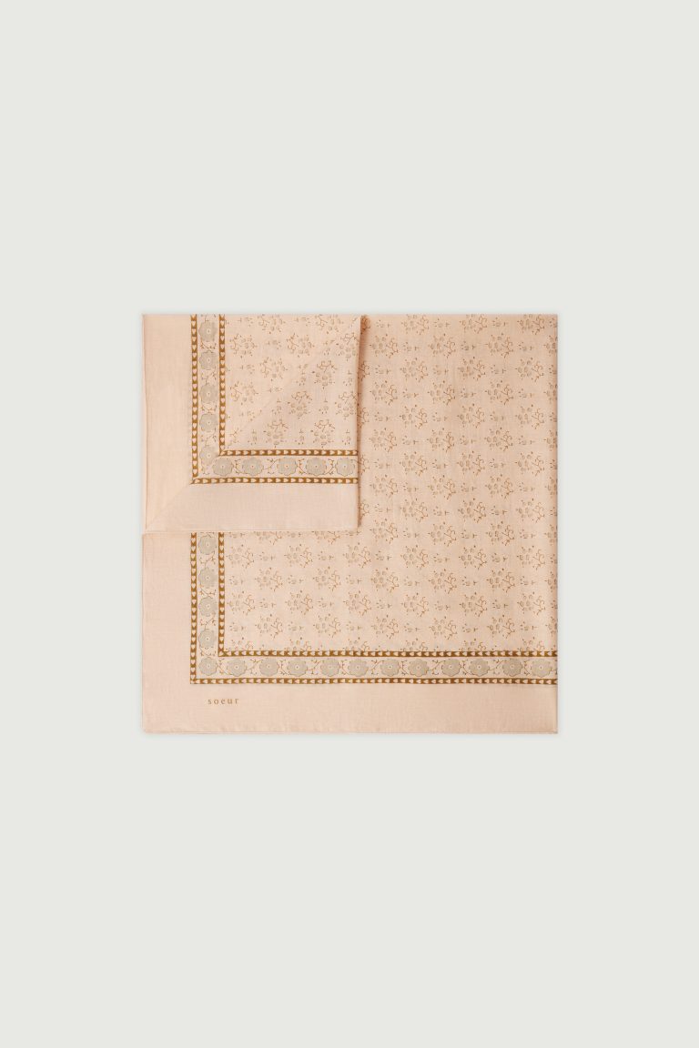 Foulard rose/beige
