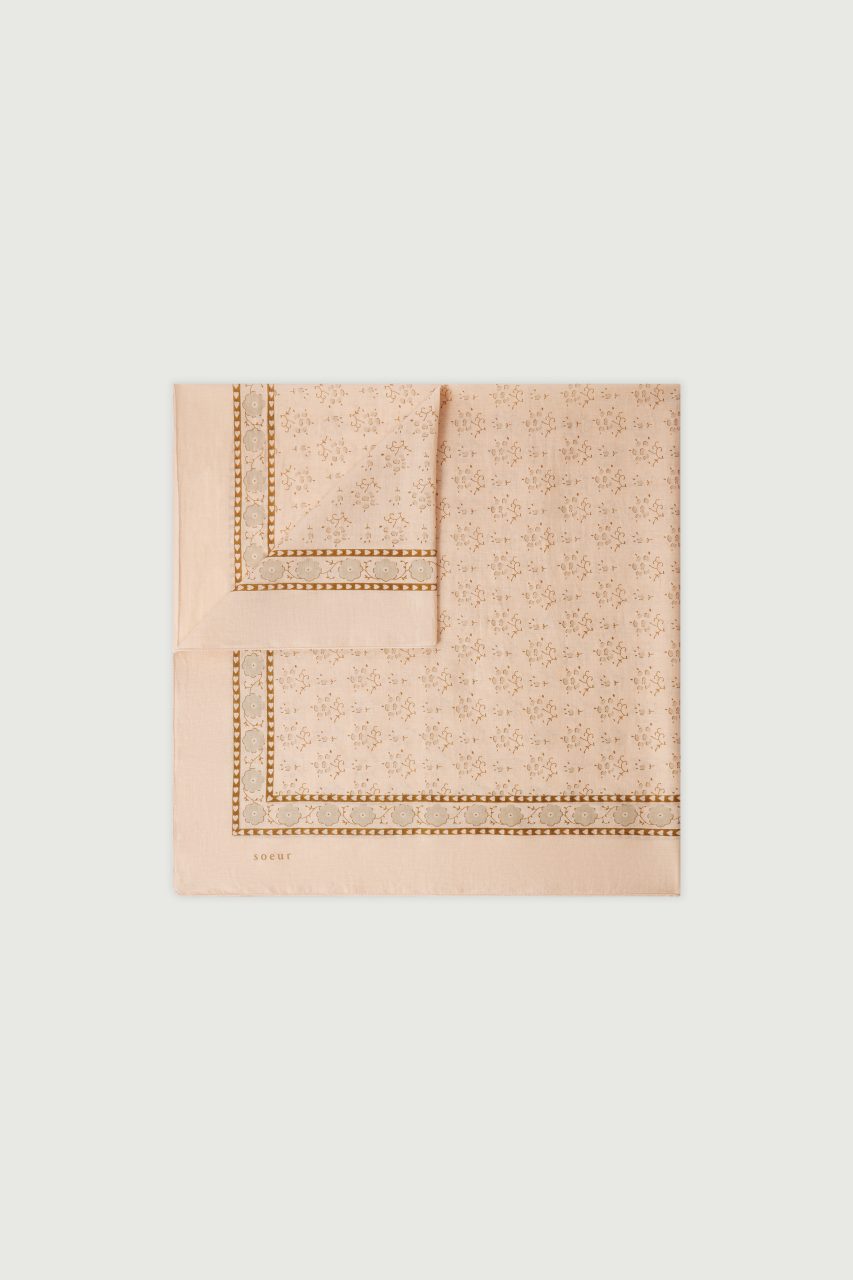 Foulard rose/beige