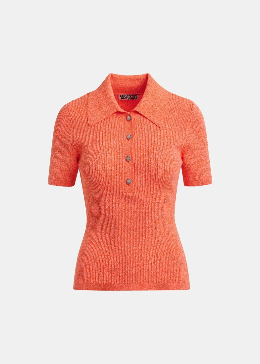 Polo en Maille Fine Jabric - Orange "Neon Vitamin" - JABRIC-FG12