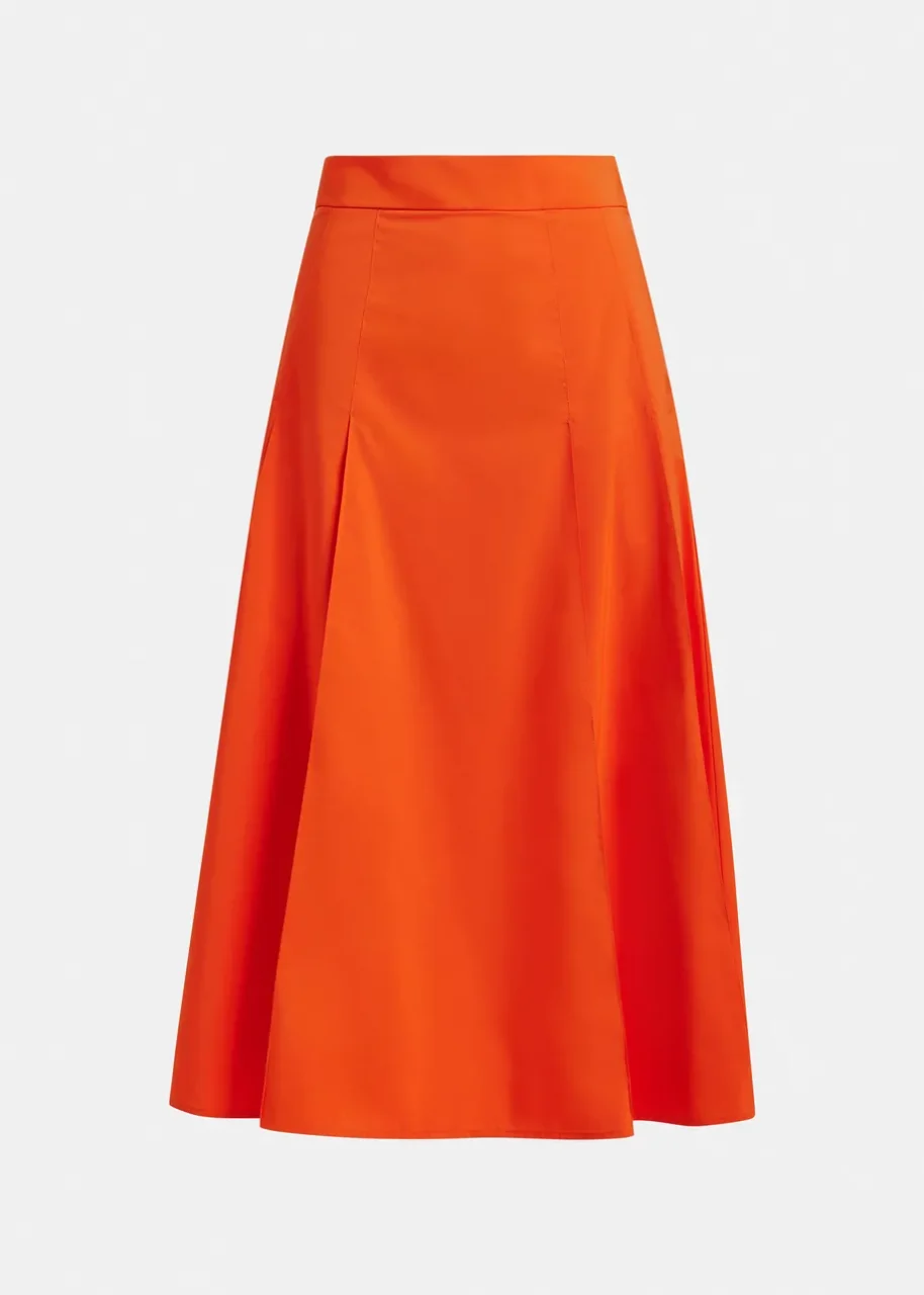 Jupe trapèze mi-longue orange Jaelyn