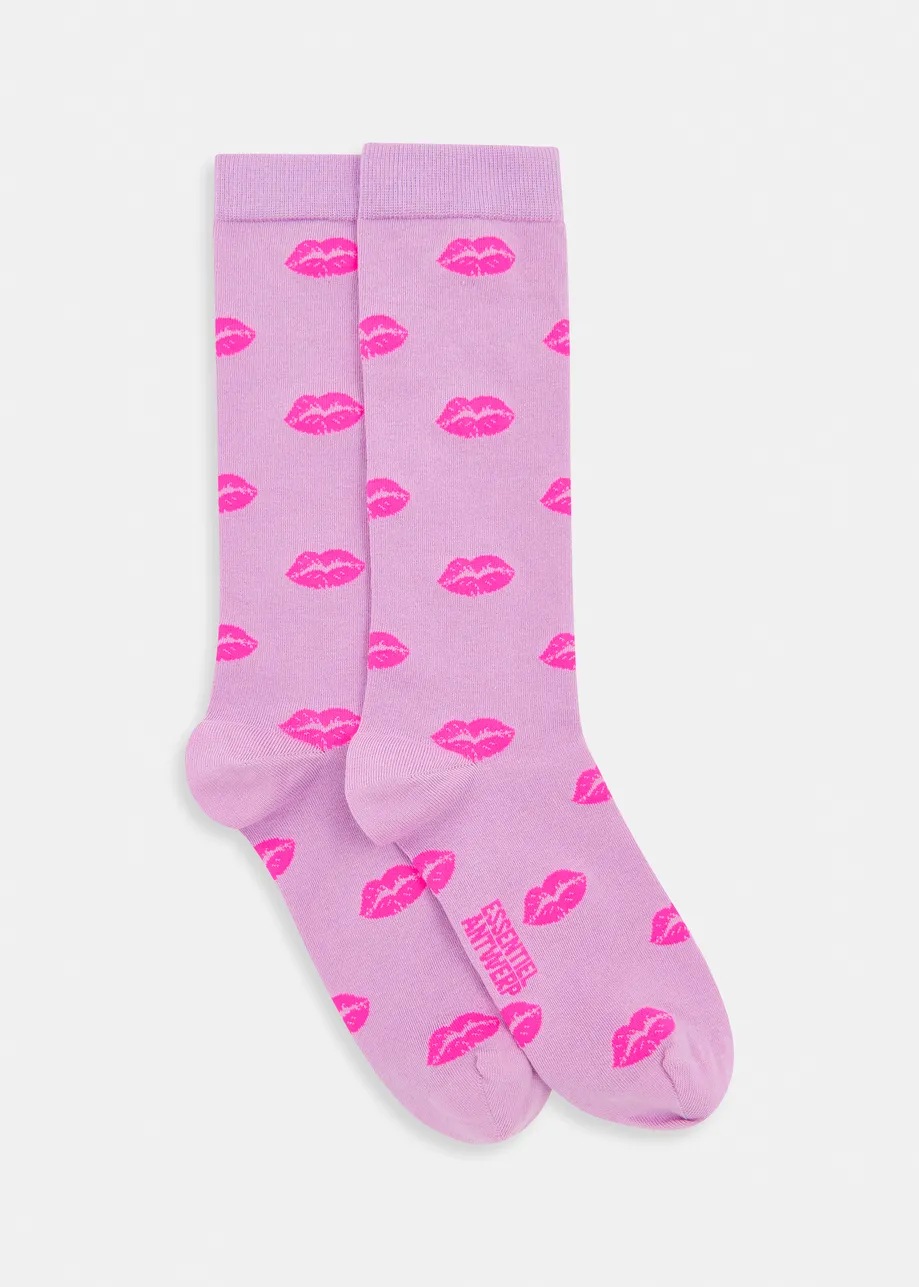 Chaussettes violet et rose Jisous