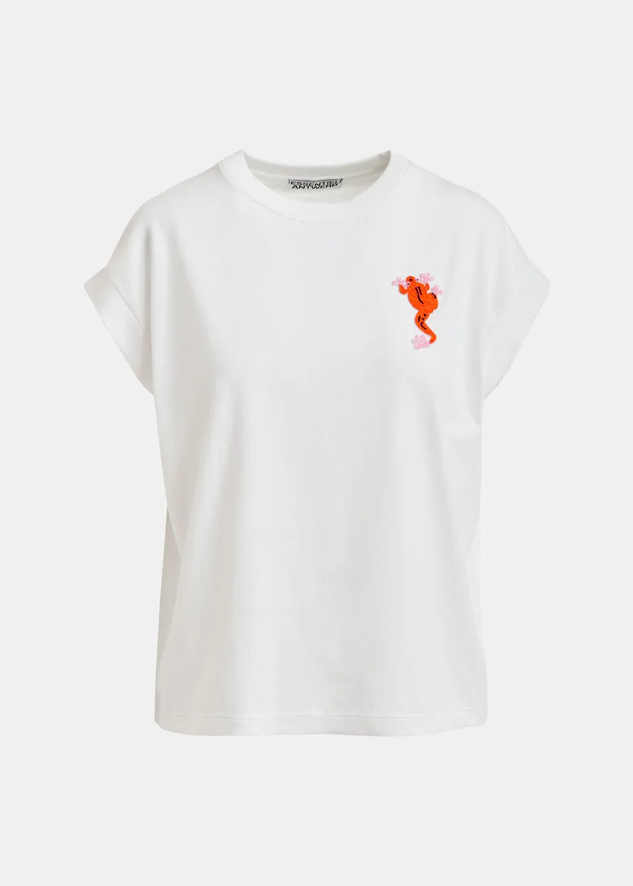 T-shirt blanc Jungala perles - JUNGALA-OW01