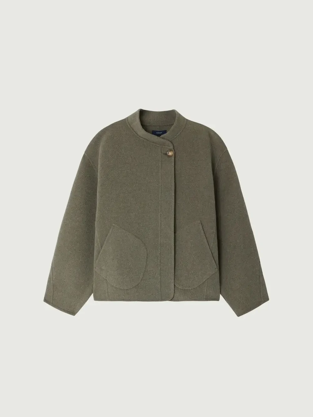 Manteau laine gris vert Windsor