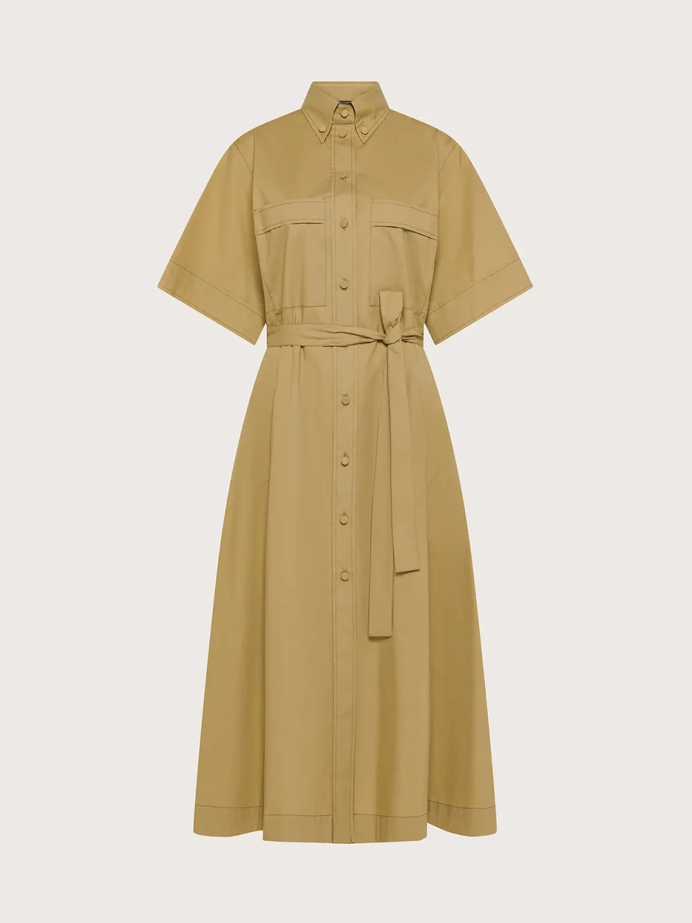 Robe coton stretch Kaki