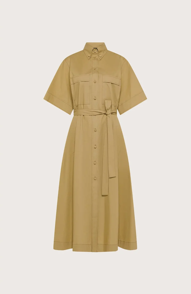 Robe coton stretch Kaki