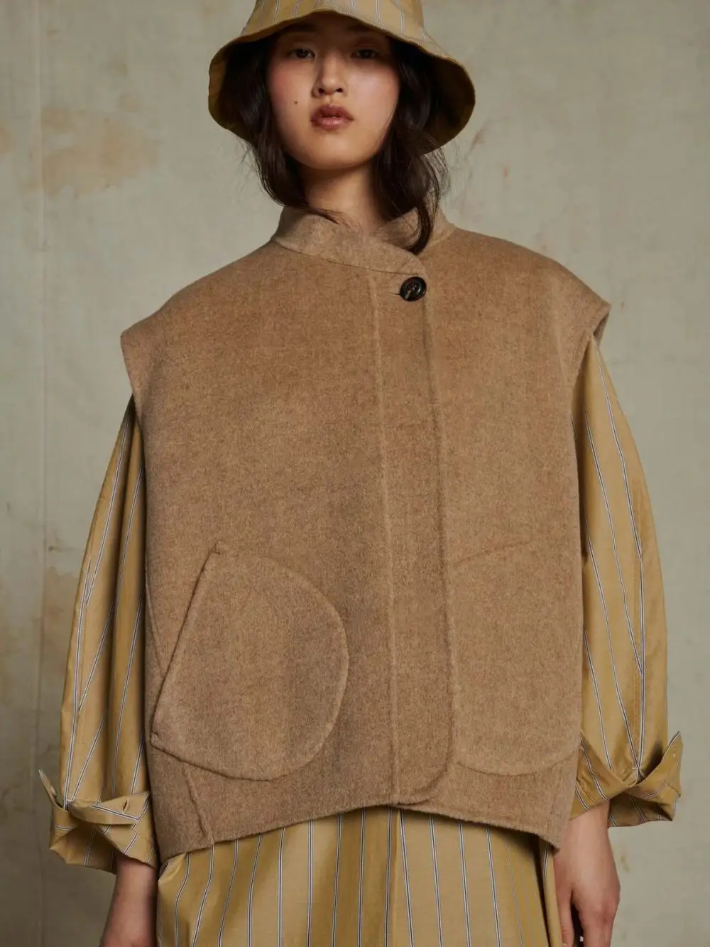 Blouson laine beige adeline