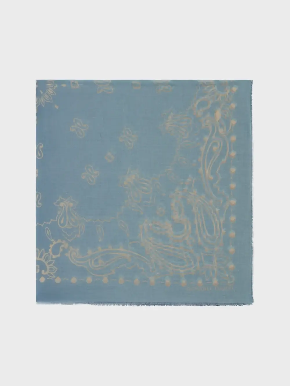 Grand carré imprimé en coton - DORINE INDIGO