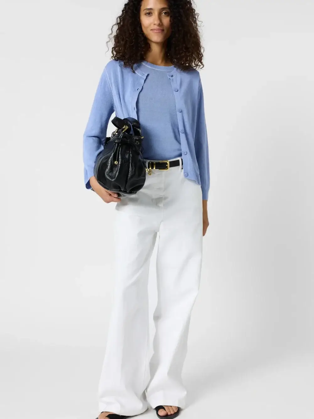 Gilet en lin mélangé - LORYS Bleu ciel