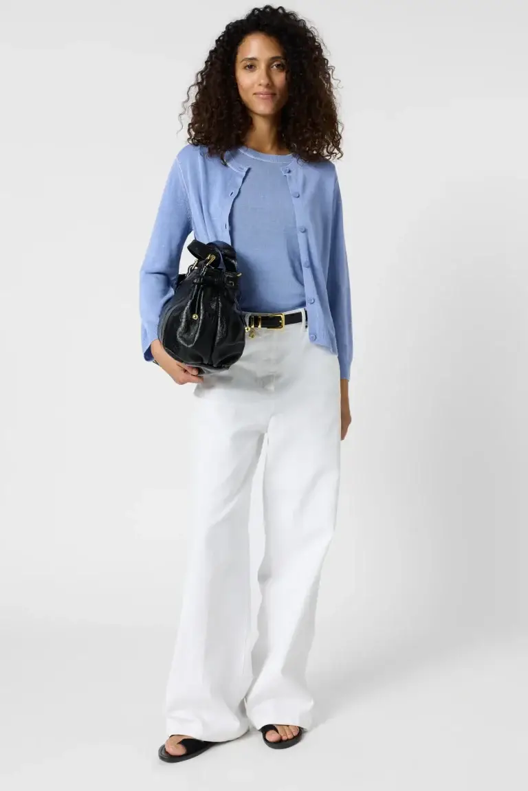 Gilet en lin mélangé - LORYS Bleu ciel