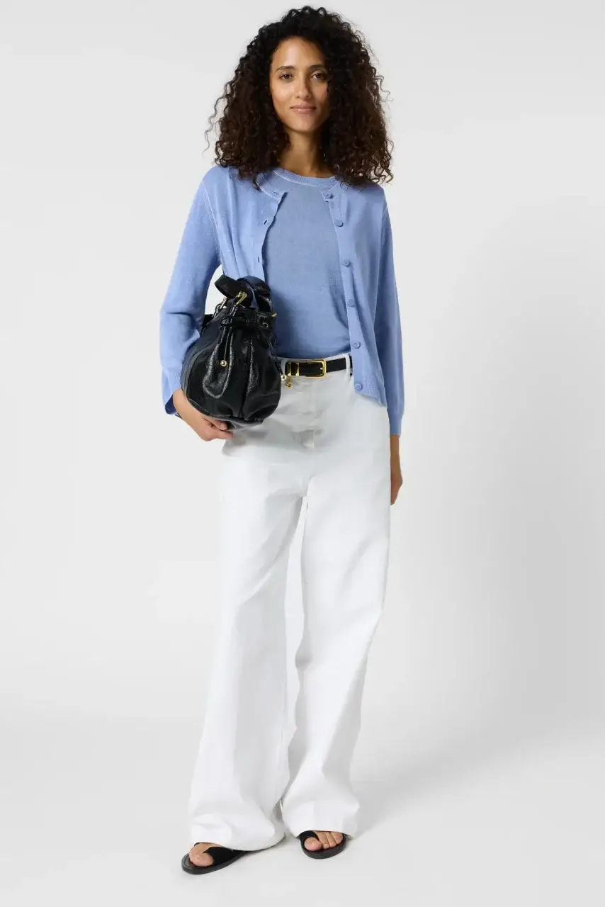 Gilet en lin mélangé - LORYS Bleu ciel