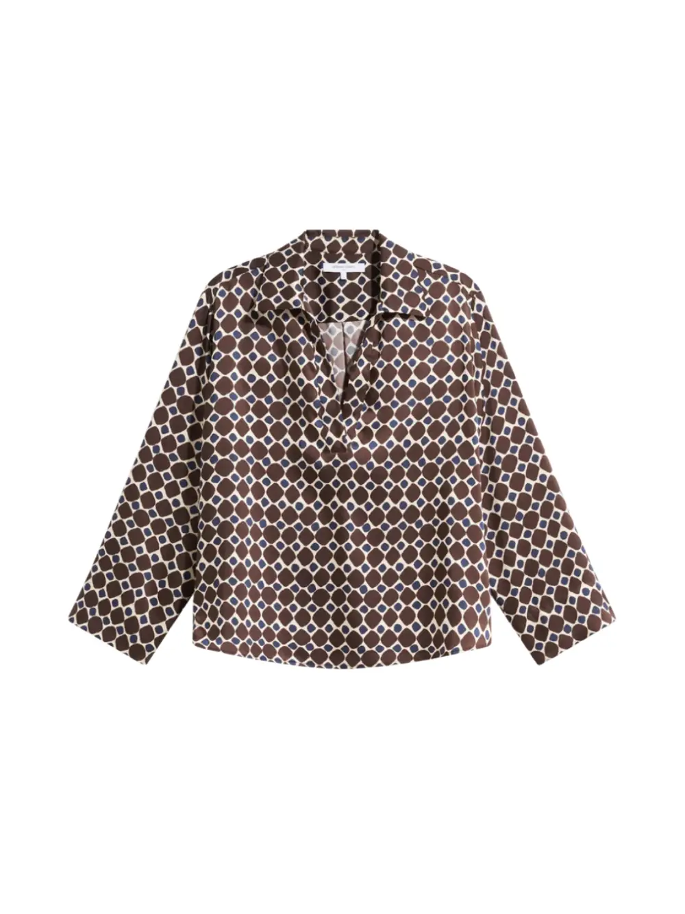 Blouse Lorra marron à imprimé graphique – Gérard Darel