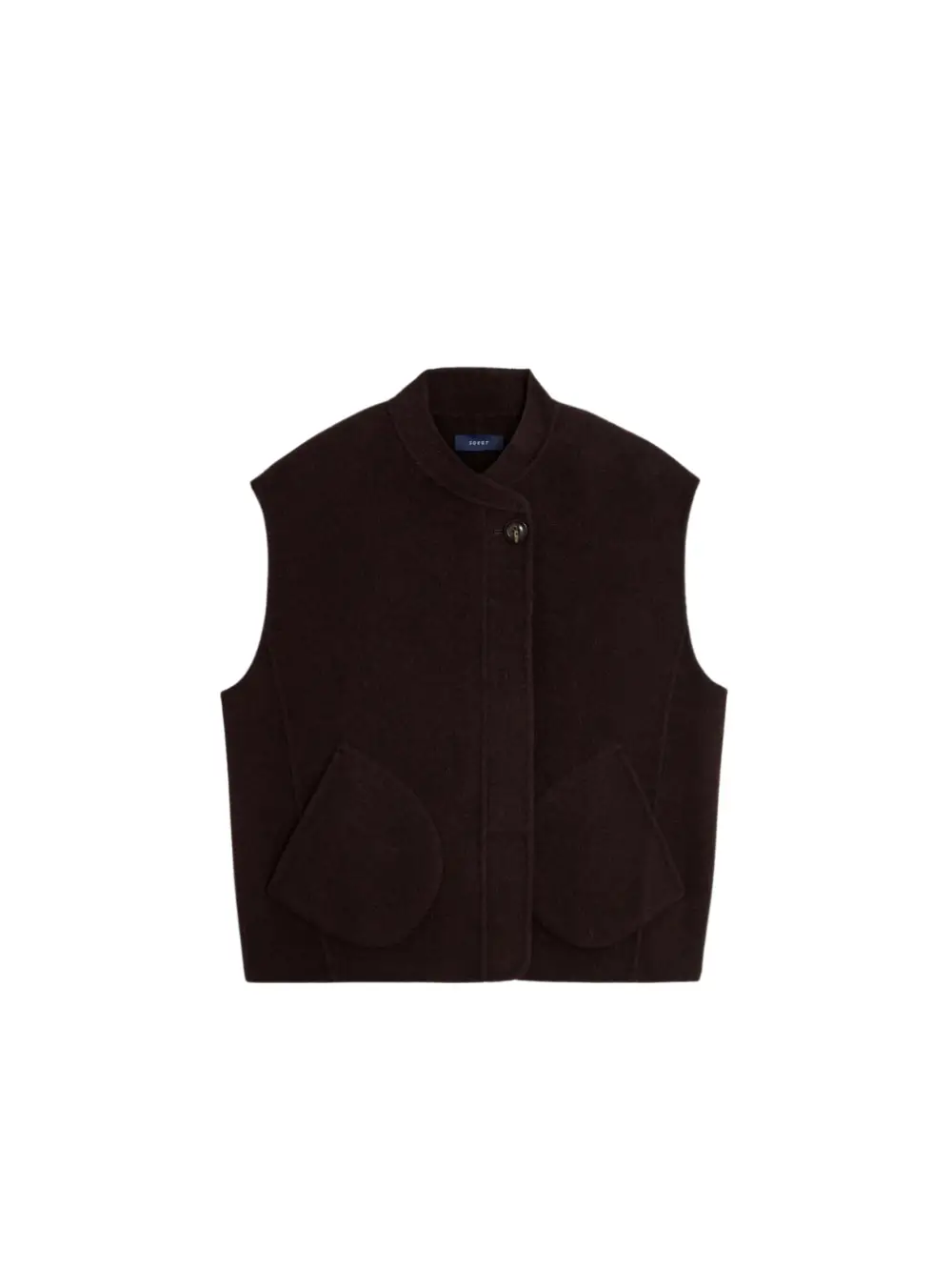 Blouson Adeline marron foncé sans manches – Soeur