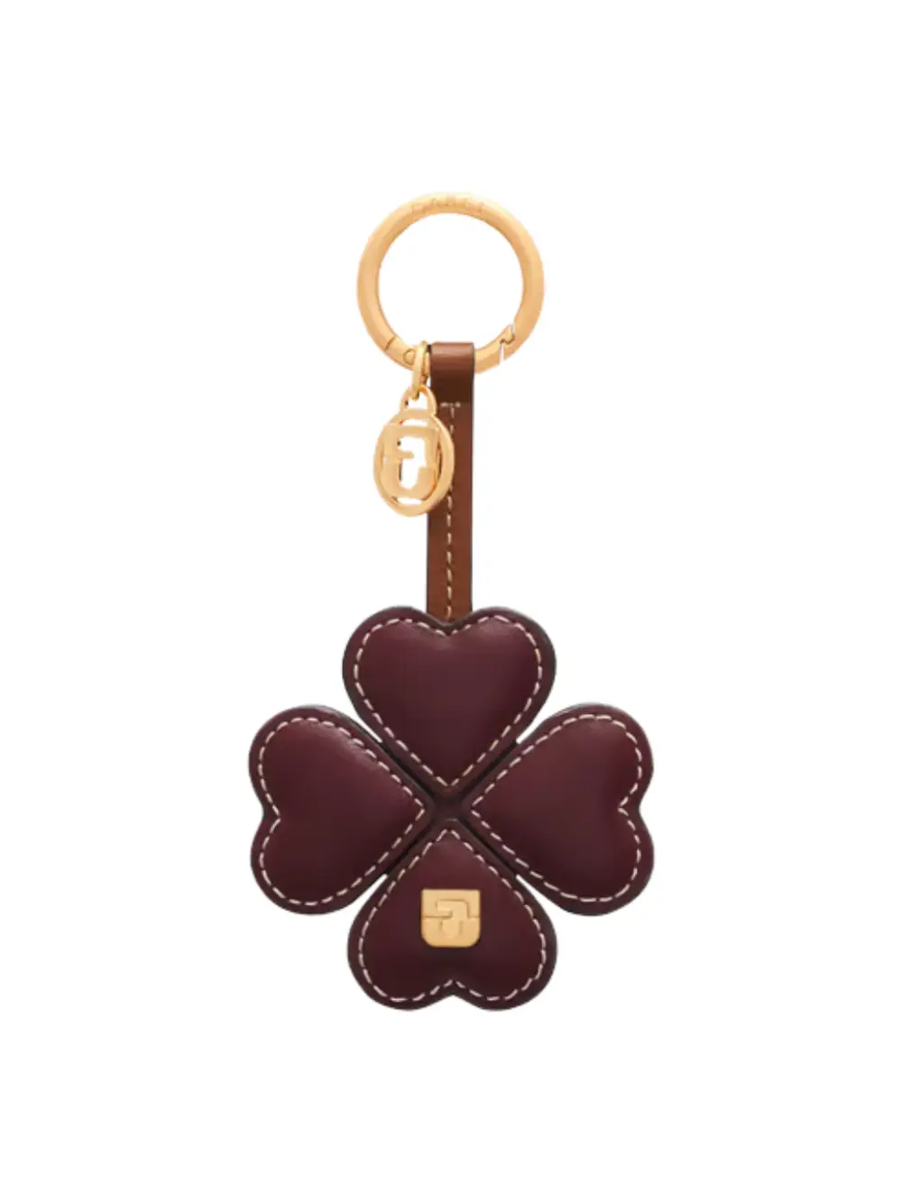 Charm 4 Feuilles GD marron en cuir – Gérard Darel