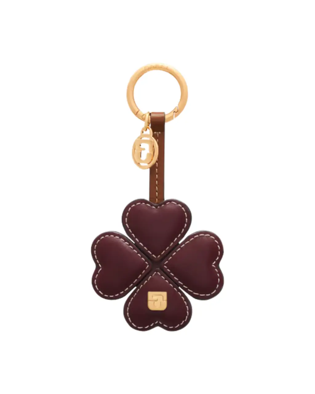 Charm 4 Feuilles GD marron en cuir – Gérard Darel