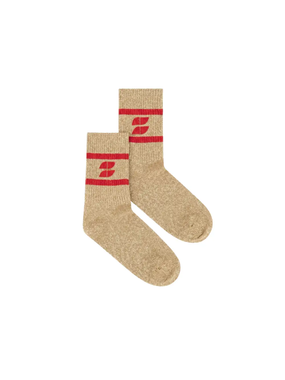 Chaussettes Logo Glitter Oyster Poppy Red – By-Bar