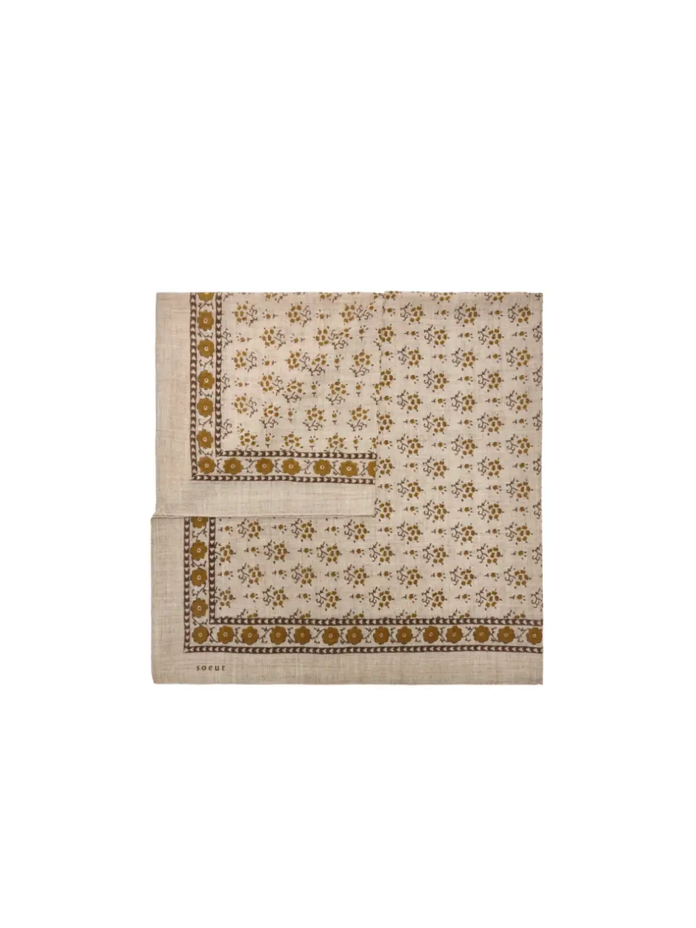 Foulard Classique beige et kaki en laine – Soeur
