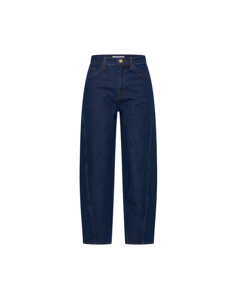Découvrez le jean Begum Dark Denim By-Bar chez Concept 102 : denim bleu foncé, taille mi-haute et longueur cheville pour un jean facile à porter au quotidien.