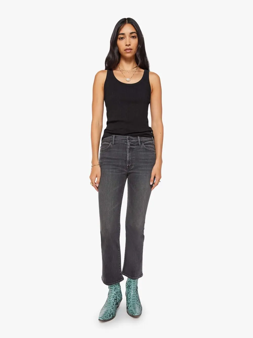 Jean The Hustler Ankle gris anthracite délavé – MOTHER