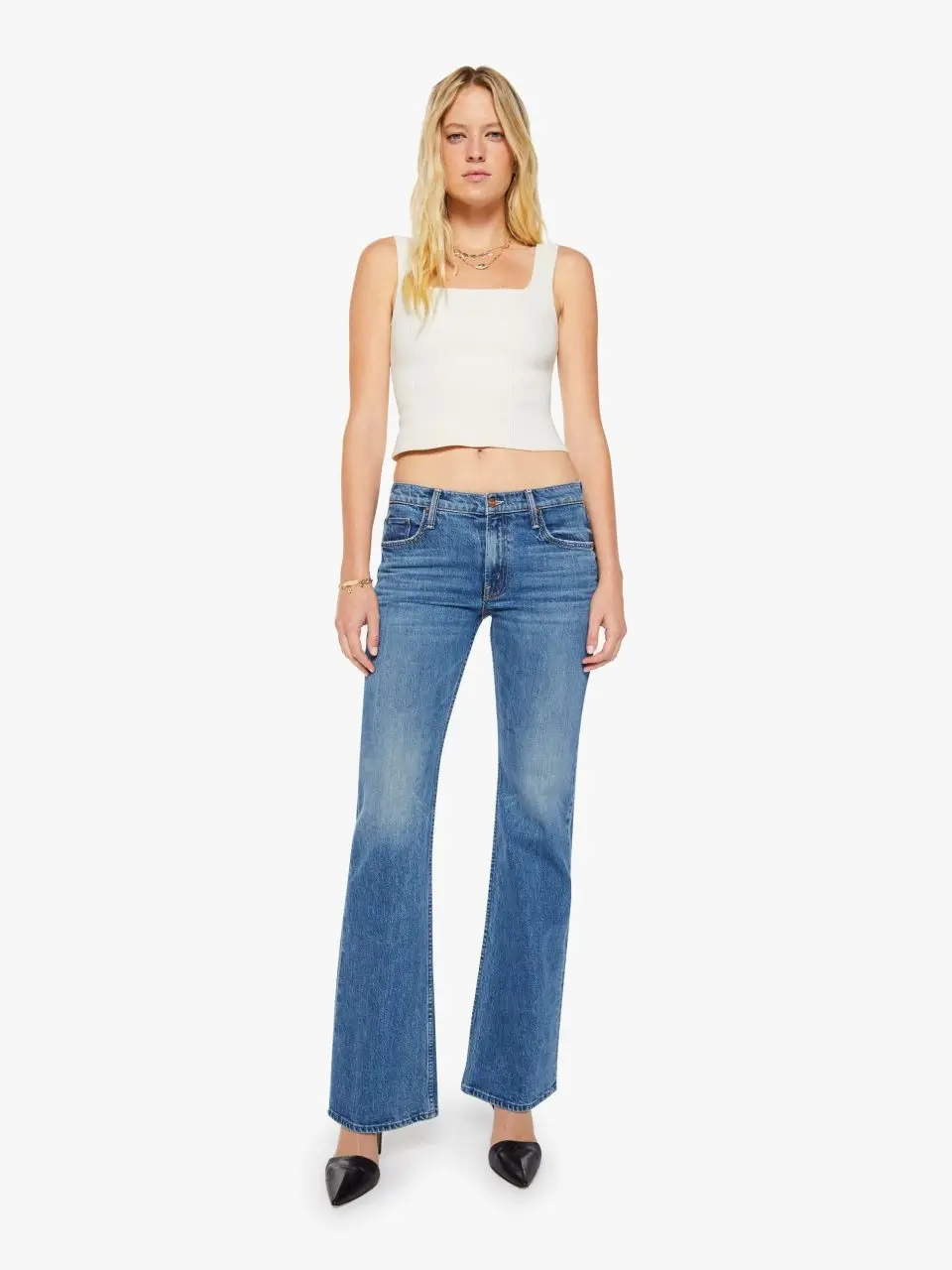 Jean The Jinx Heel bleu moyen délavé – MOTHER