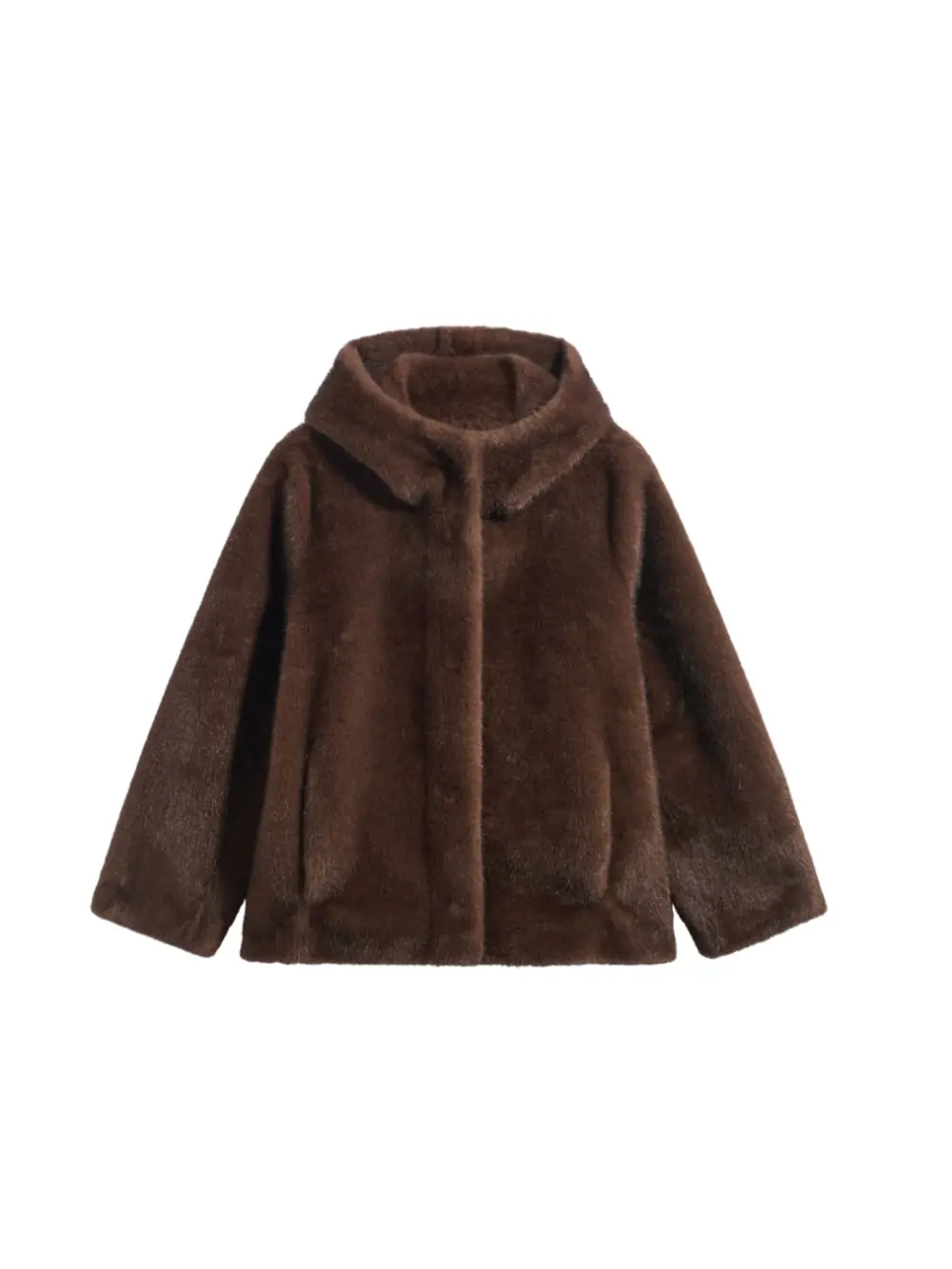 Manteau Agate marron Cigare en fausse fourrure – Gérard Darel