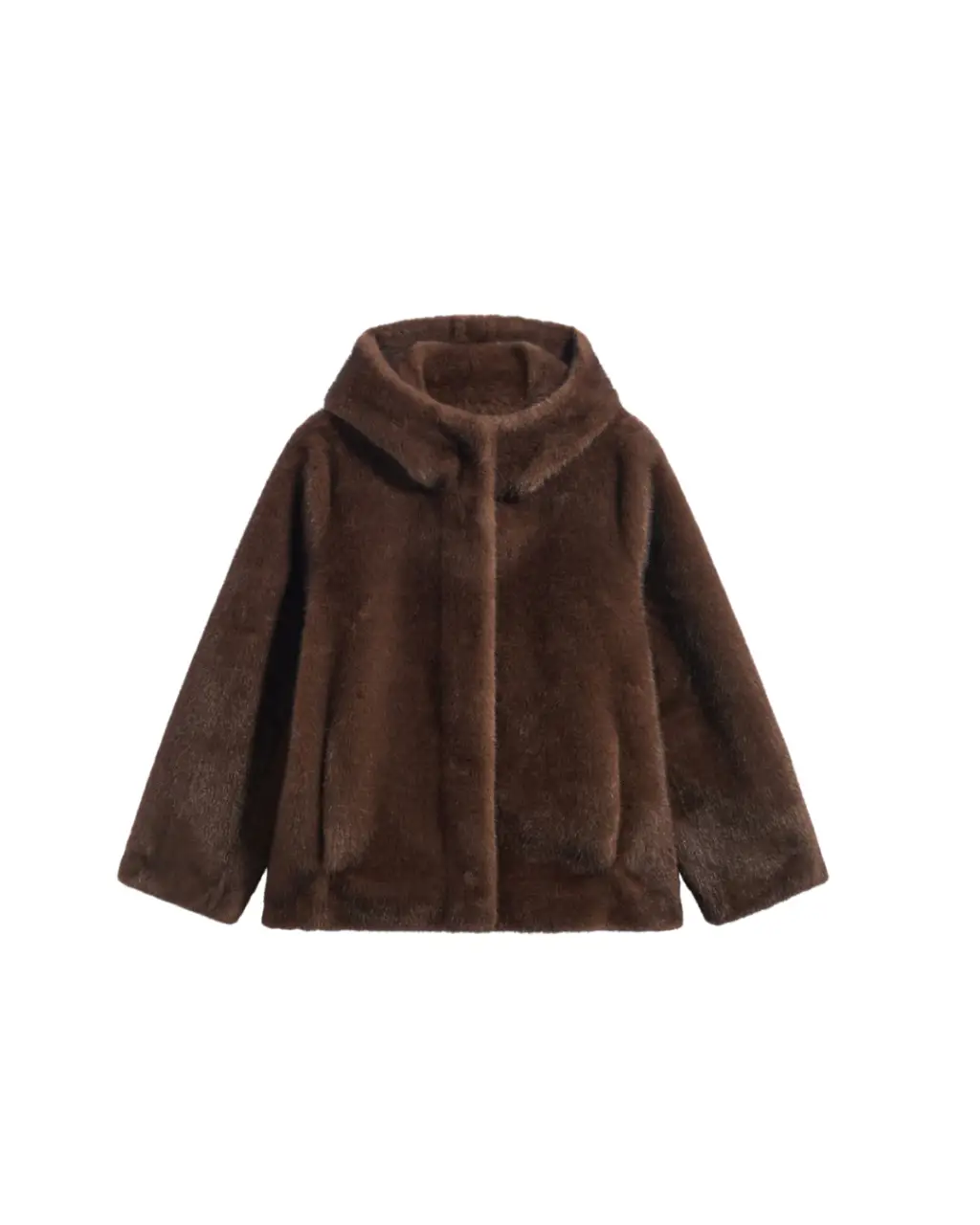 Manteau Agate marron Cigare en fausse fourrure – Gérard Darel