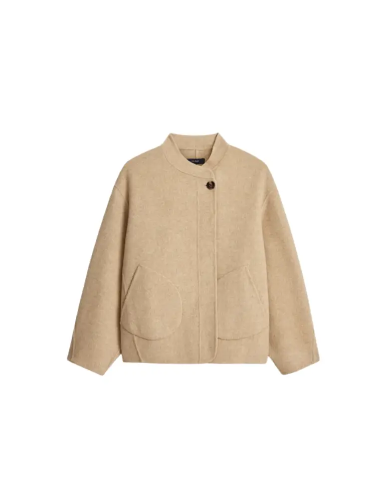 Manteau Windsor beige chiné en laine