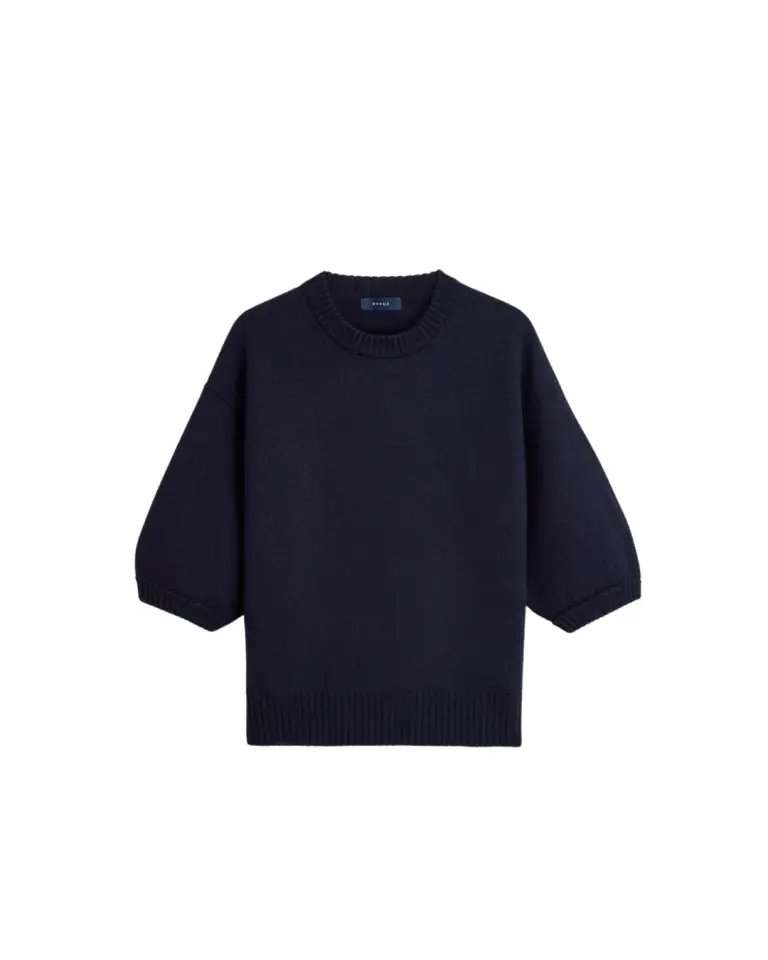 Pull Lise navy en laine mérinos – Soeur