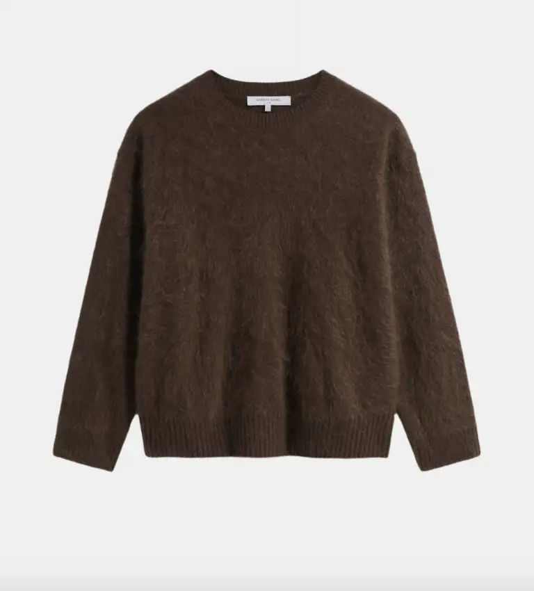 Pull Rida marron en cachemire brossé – Gérard Darel