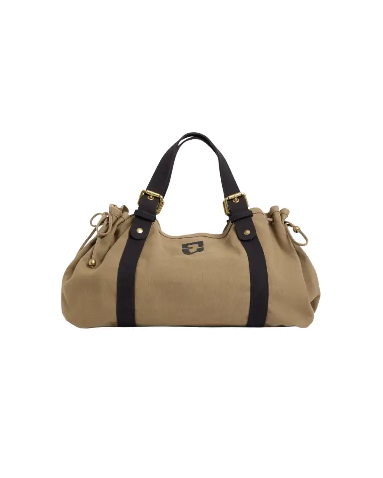 Sac 24H kaki et noir en toile de coton