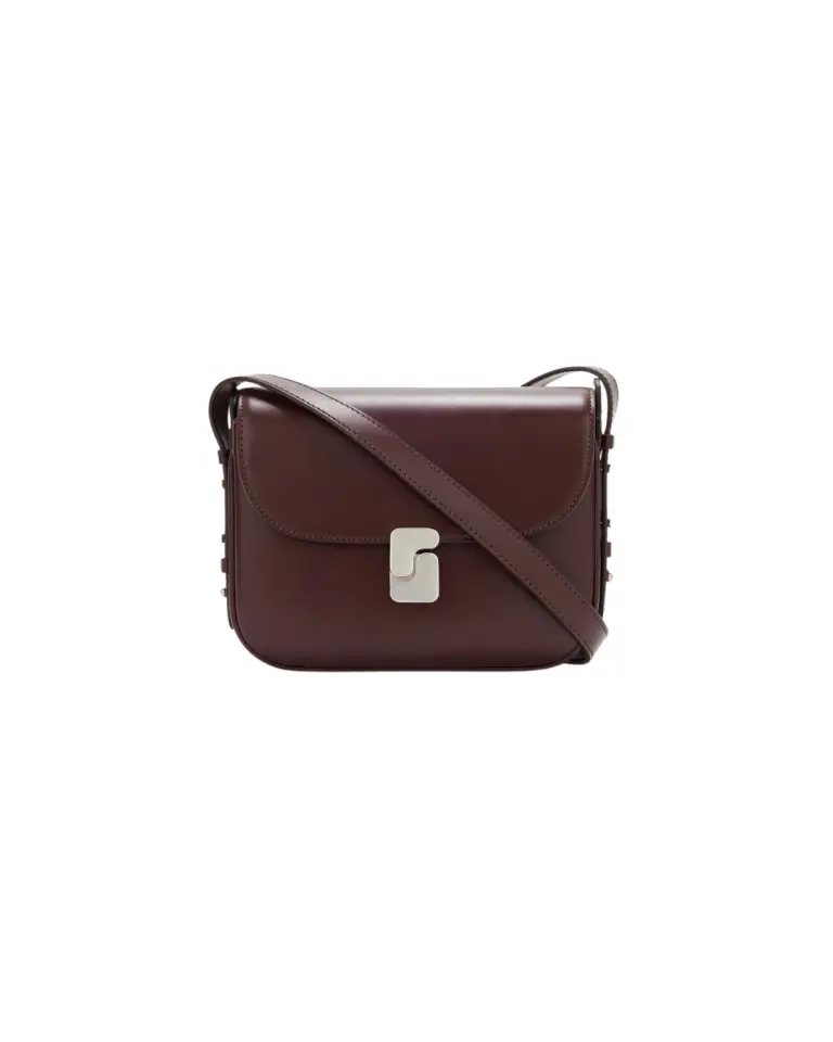 Sac Bellissima Mini bordeaux en cuir box – Soeur