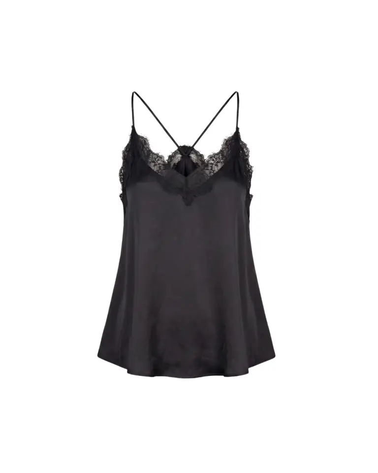 Top Pia Satin noir – By Bar