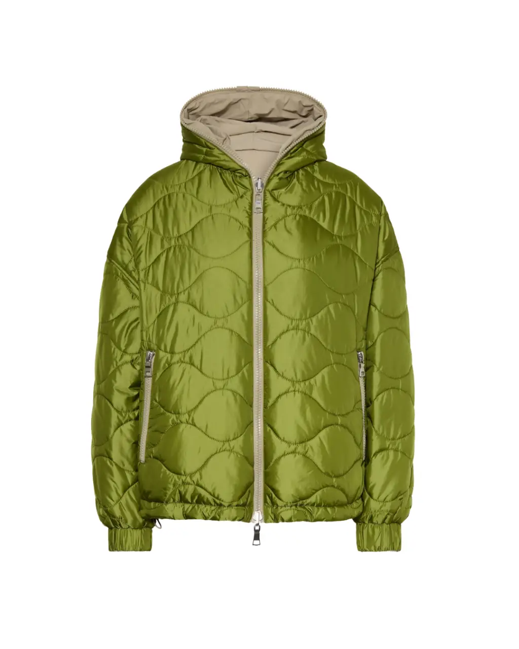 Veste réversible Borgo vert clair et gris clair – No.1 Como