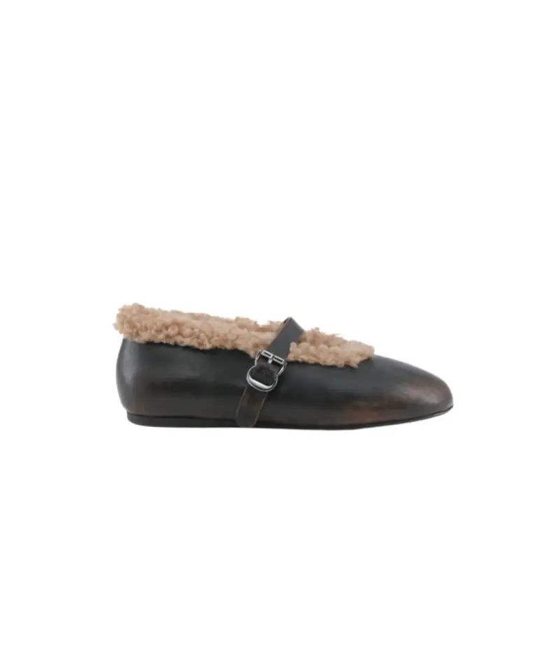 Ballerines Anoush marron et sable en cuir – Toral