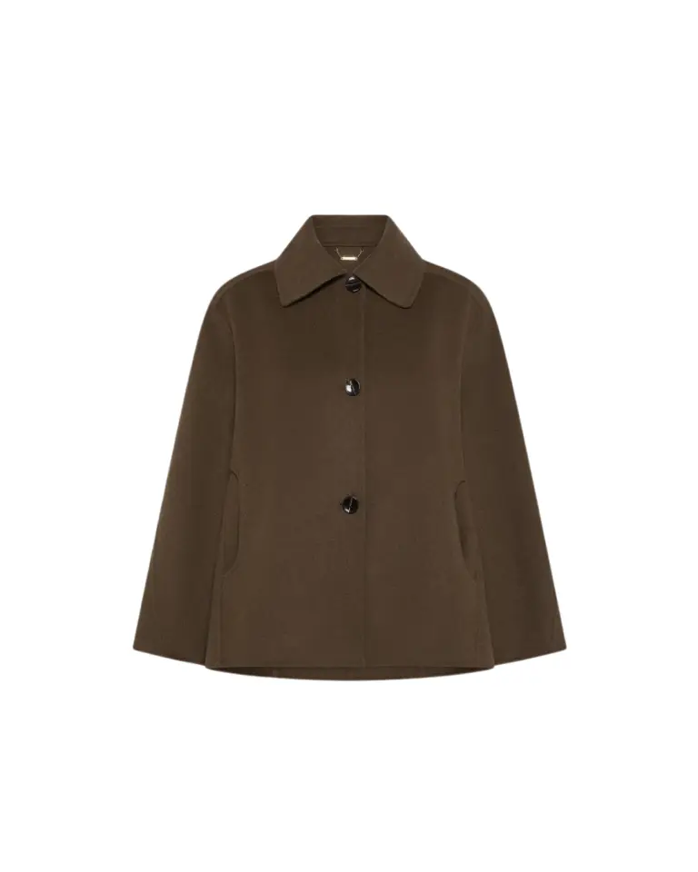 Cape courte marron en laine et cachemire – Seventy Venezia