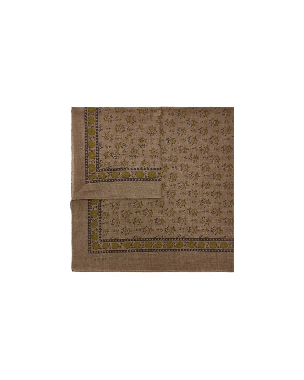 Foulard Classique taupe chiné et kaki en laine – Soeur