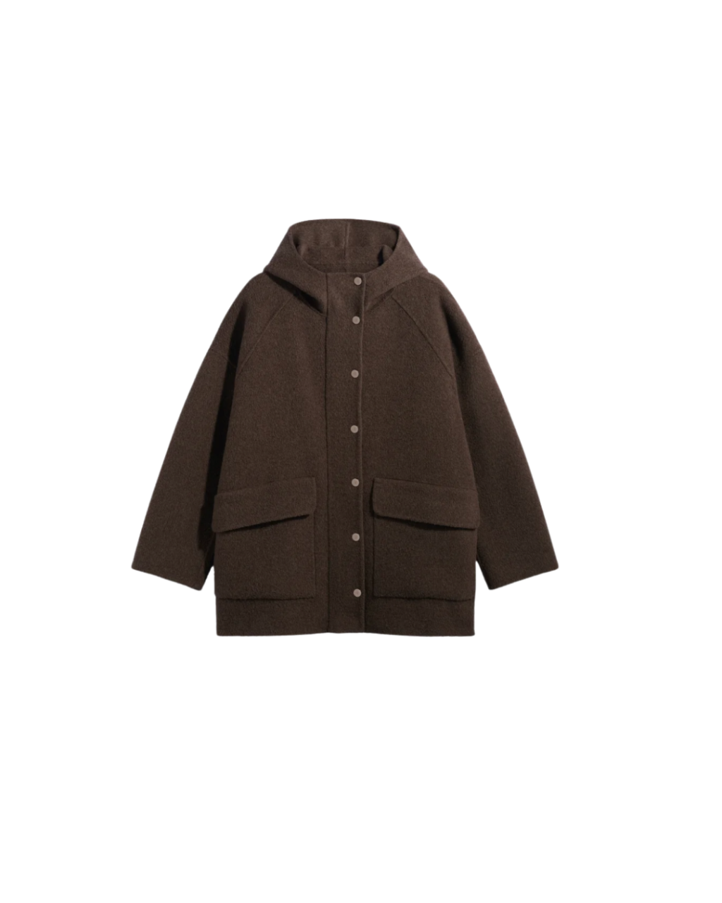 Manteau Alsa marron à capuche en laine – Gérard Darel