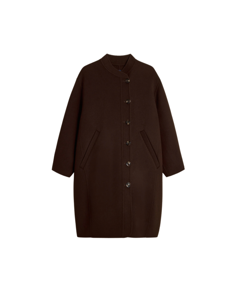 Manteau Beaulieu chocolat en laine – Soeur