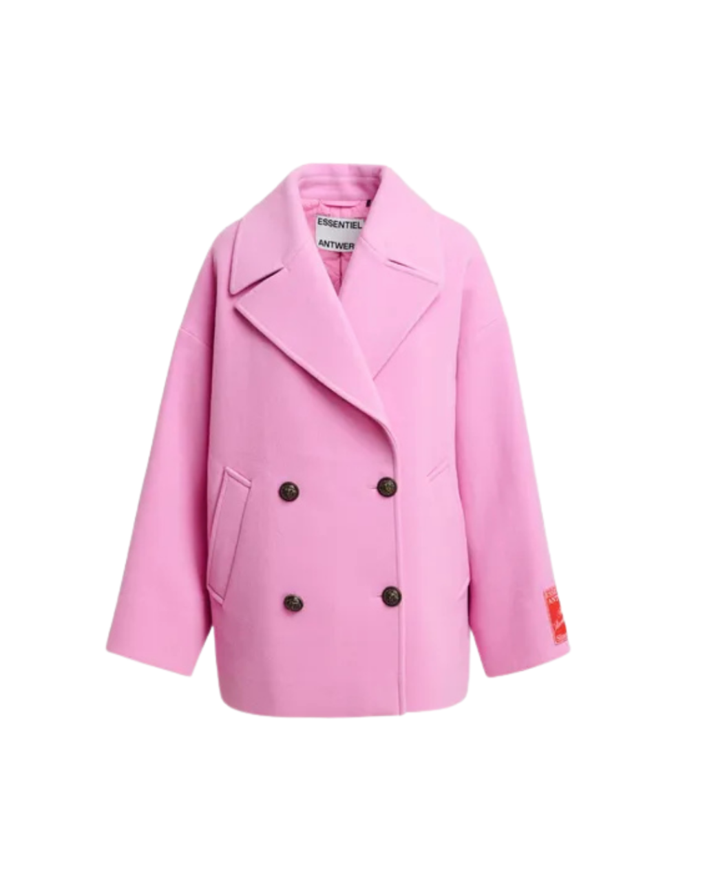 Manteau Kidney rose en laine – Essentiel Antwerp