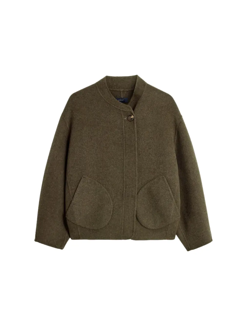 Manteau Windsor kaki chiné en laine – Soeur