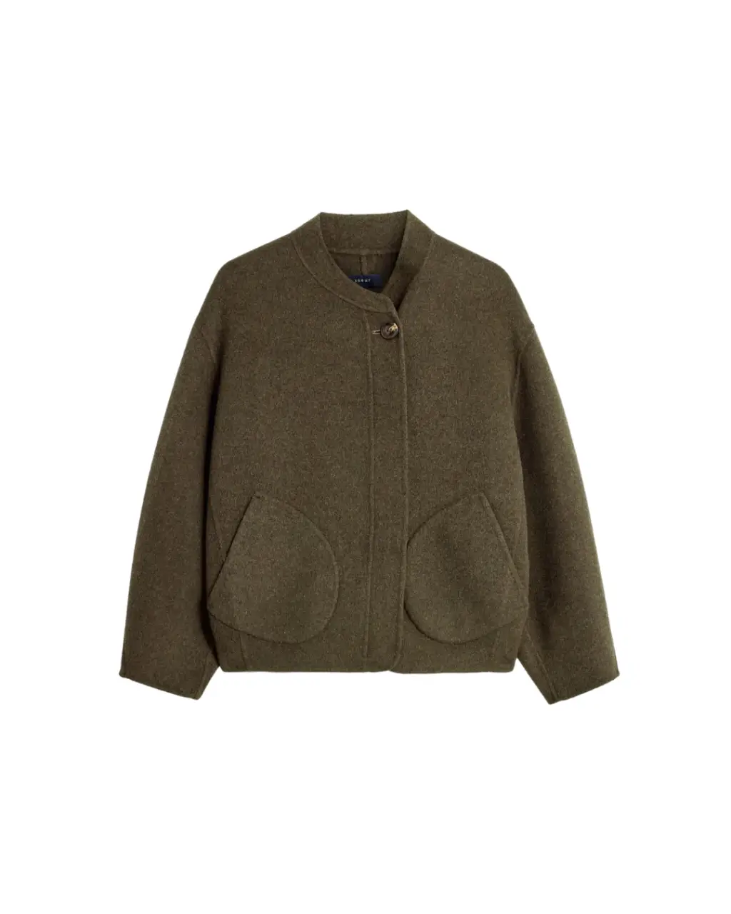 Manteau Windsor kaki chiné en laine – Soeur