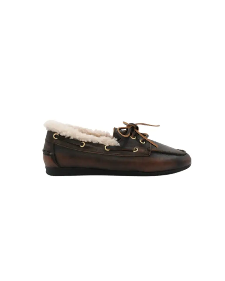 Mocassins Nahua Winter marron foncé et écru – Toral