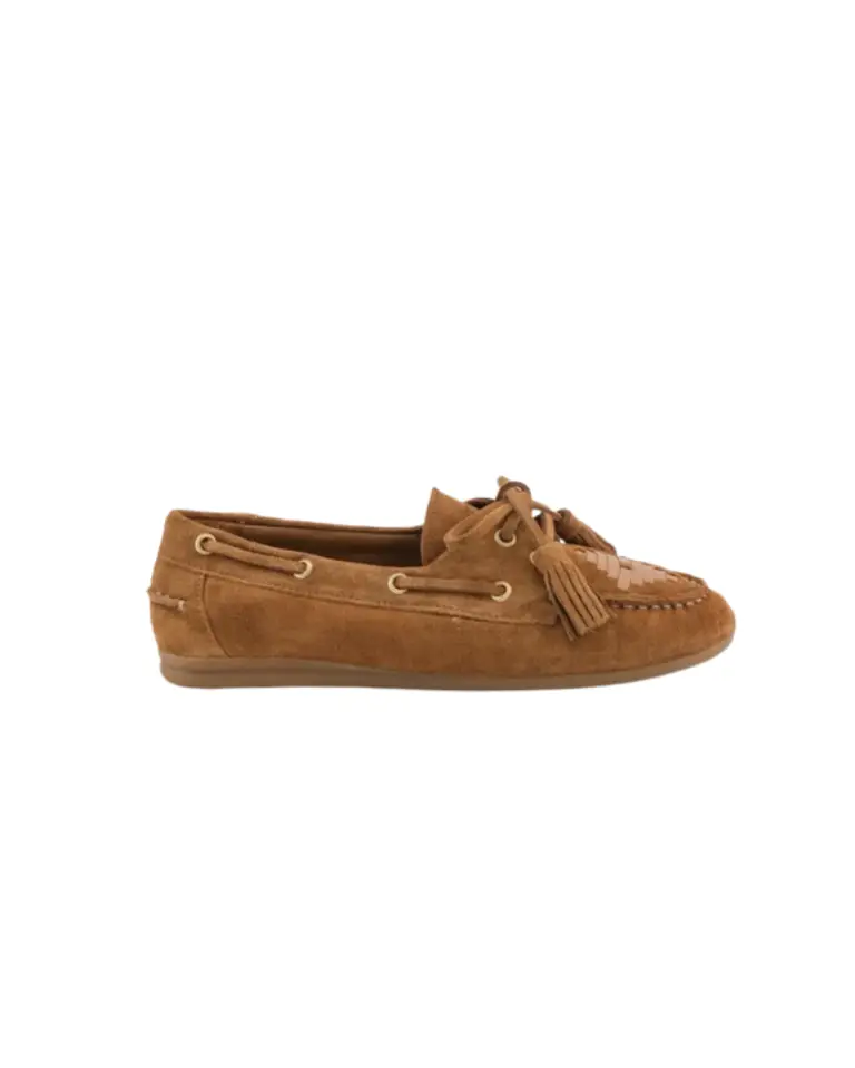 Mocassins Shima Gold cognac en daim – Toral