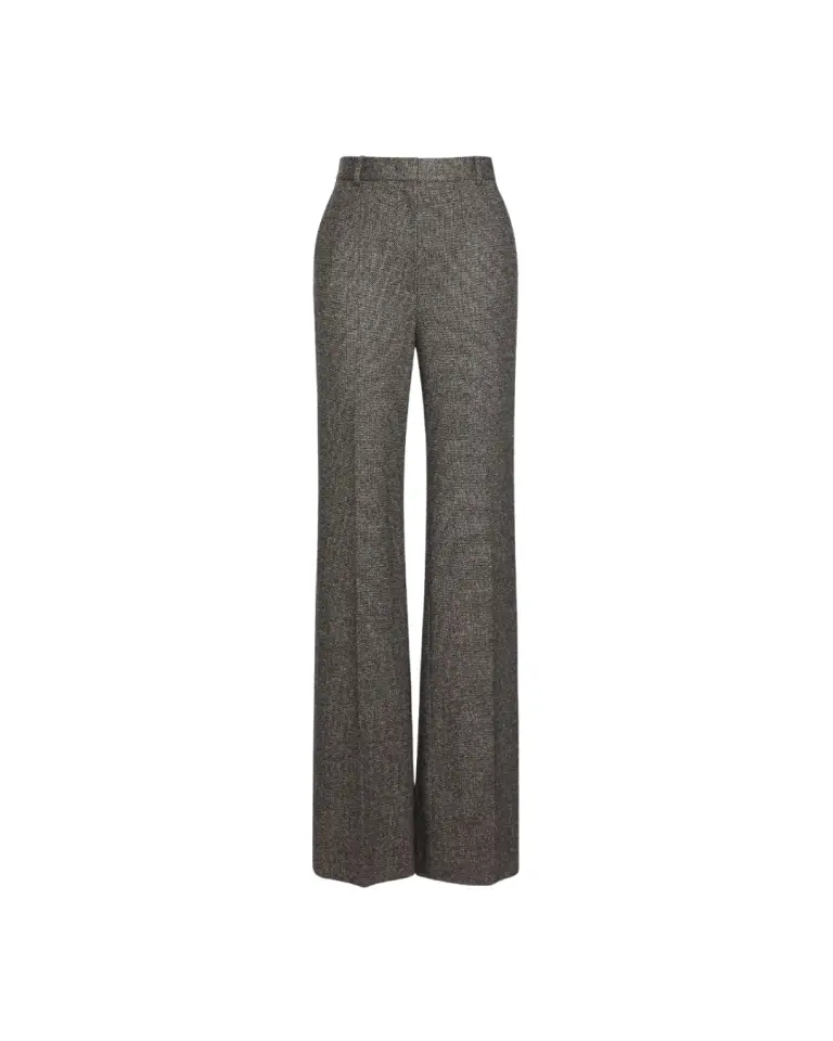 Pantalon Edicola blanc et noir en jersey jacquard – Max Mara Studio
