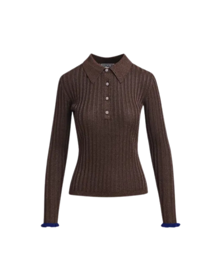 Polo Karan marron métallisé – Essentiel Antwerp