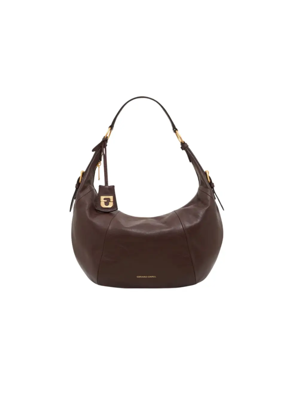 Sac Luna marron en cuir froissé – Gérard Darel