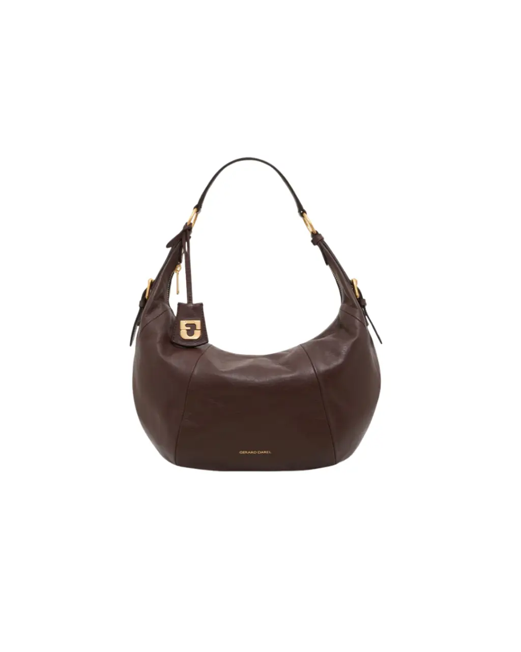 Sac Luna marron en cuir froissé – Gérard Darel