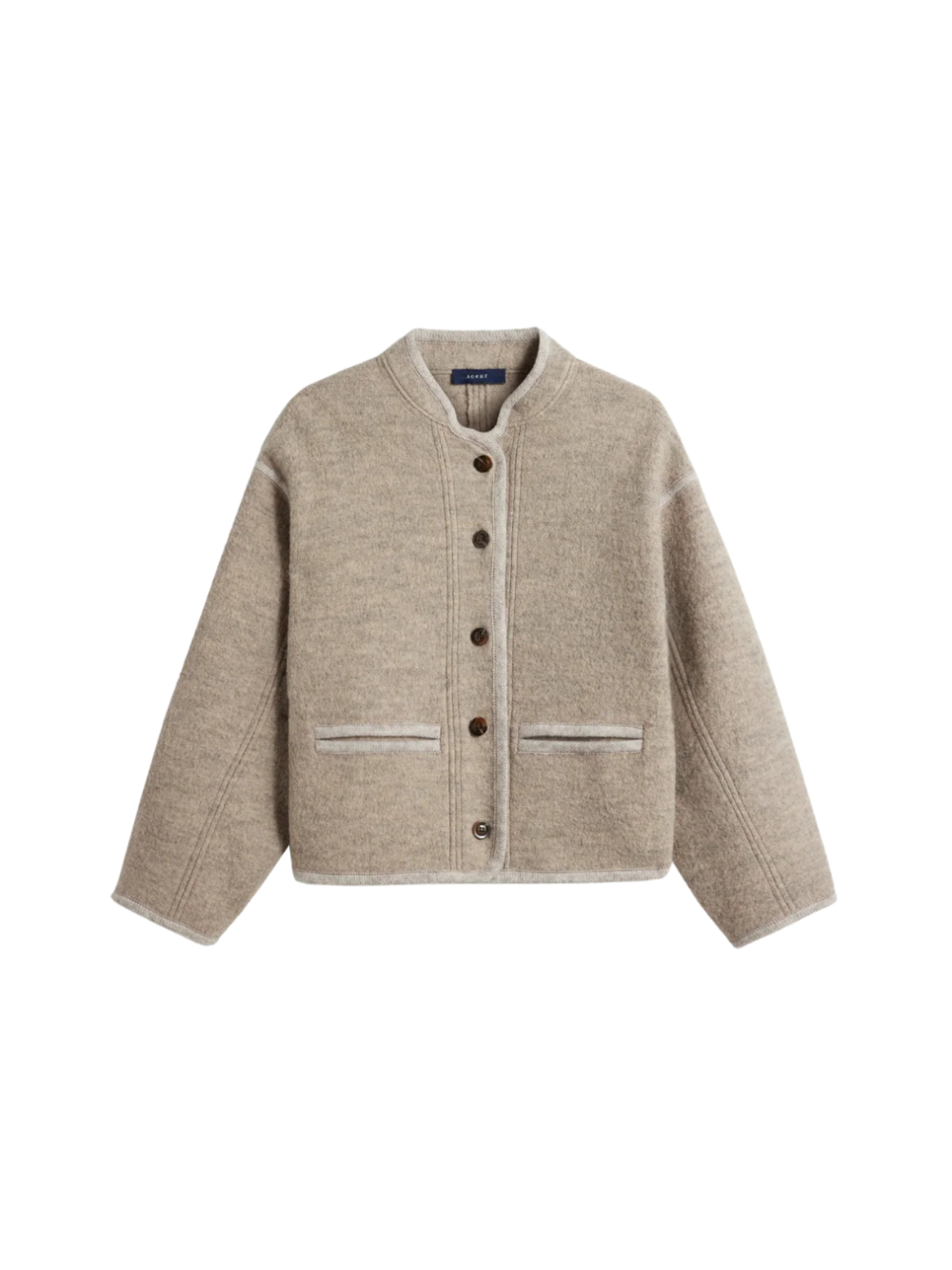 Veste Olympe beige gris en laine – Soeur