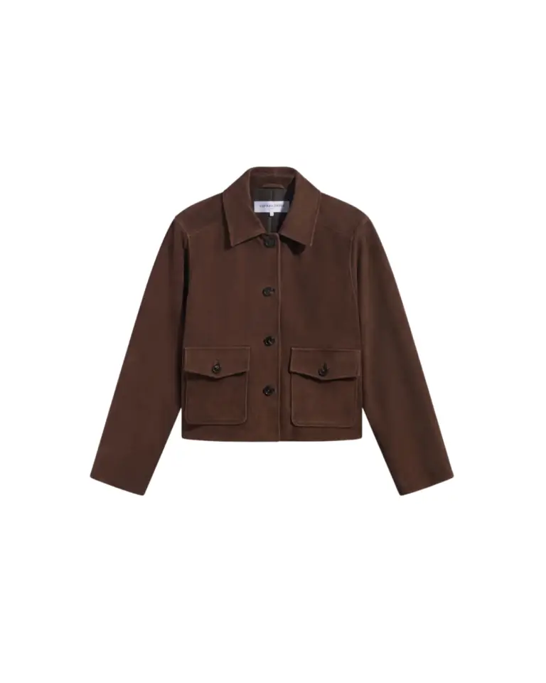 Veste Pola en cuir velours cinnamon – Gérard Darel